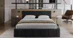 Čalúnená posteľ 90x200 cm EMMA Čierna s roštom