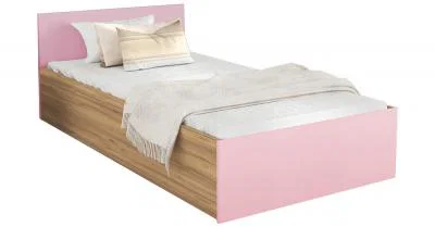 Posteľ PANAMA KLASIK 90x200 + rošt RUŽOVÁ-DUB