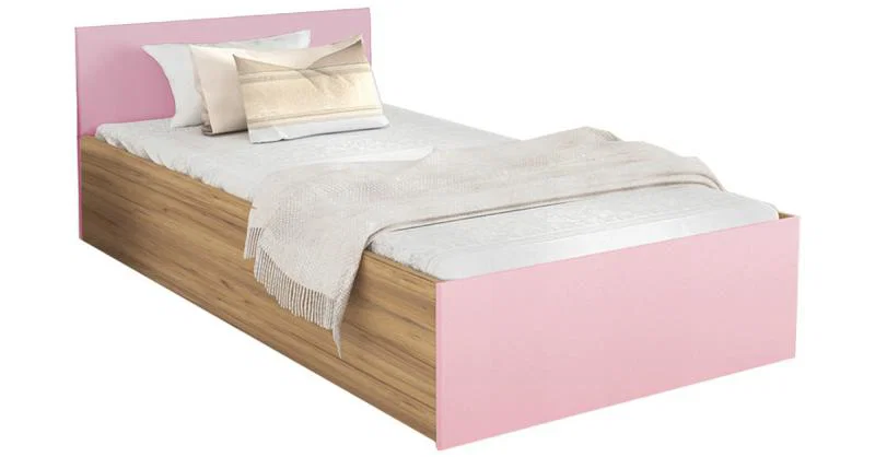 Posteľ PANAMA KLASIK 90x200 + rošt RUŽOVÁ-DUB