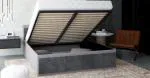 Manželská posteľ PANAMA T 120x200 so zdvíhacím kovovým roštom SIVÁ