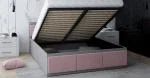Manželská posteľ PANAMA T 140x200 so zdvíhacím kovovým roštom SIVÁ RUŽOVÁ
