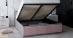 Manželská posteľ PANAMA T 160x200 so zdvíhacím kovovým roštom SIVÁ RUŽOVÁ