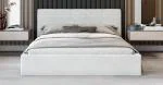 Čalúnená posteľ RINO 180x200 cm s roštom biela