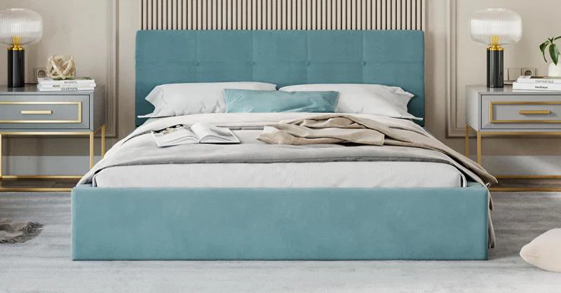 Čalúnená posteľ RINO 180x200 cm s roštom tyrkysová