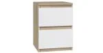 Nočný stolík MALWA M2 s 2 zásuvkami DUB SONOMA/BIELA