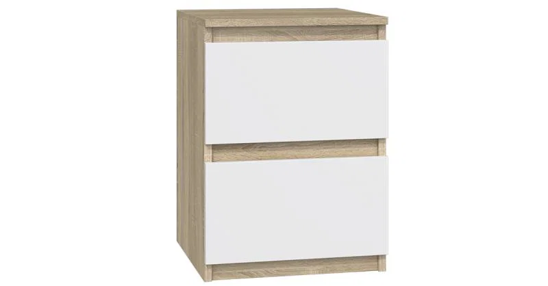Nočný stolík MALWA M2 s 2 zásuvkami DUB SONOMA/BIELA