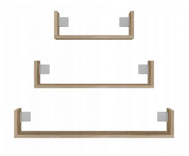 Súprava 3 nástenných políc MOBI dub sonoma