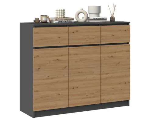 Komoda AXIOM 3+3 ANTRACIT/DUB ARTISAN matná
