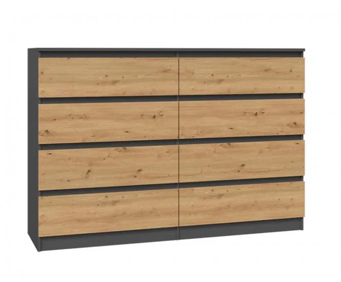 Komoda FJORD ANTRACIT/DUB ARTISAN matná