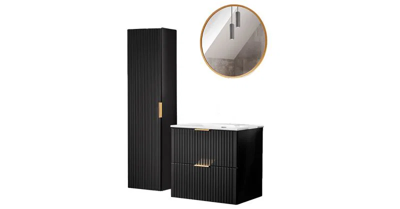 Kúpeľňová zostava so zapusteným umývadlom ADEL BLACK SKY 60cm