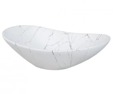 Keramické umývadlo LENA, biely mramor, 61 cm