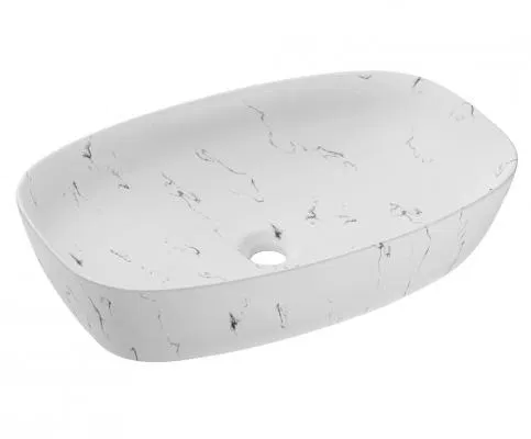 Keramické umývadlo MEGI, biely mramor, 60 cm