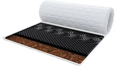 Prístelka z profilovanej 7-zónovej peny HR H30 + kokos 100x200 cm BLACK 6 cm