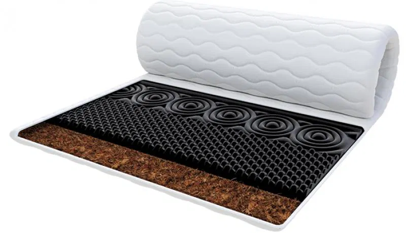 Prístelka z profilovanej 7-zónovej peny HR H30 + kokos 160x200 cm BLACK 6 cm