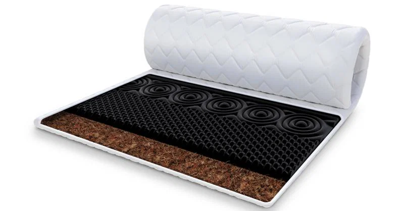 Prístelka z profilovanej 7-zónovej peny HR H30 + kokos 130x200 cm BLACK 6 cm
