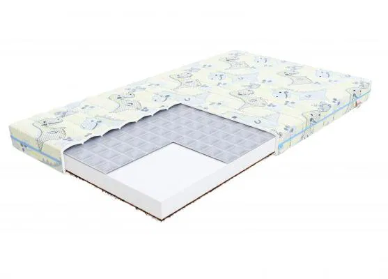 Detský penový matrac MIKI DINO 60x120 cm s pohánkou a kokosom 11 cm