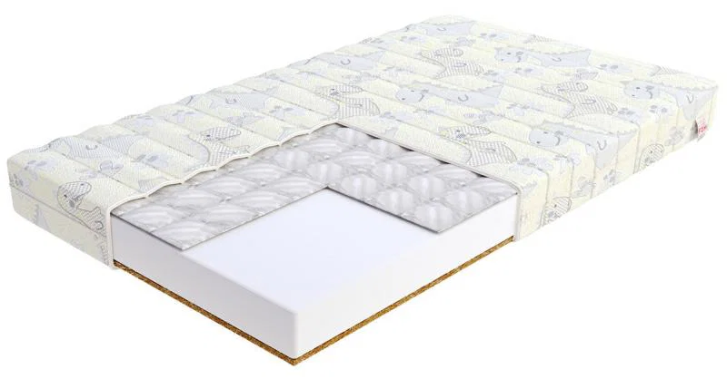 Detský penový matrac MIKI DINO 60x120 cm s pohánkou a kokosom 11 cm