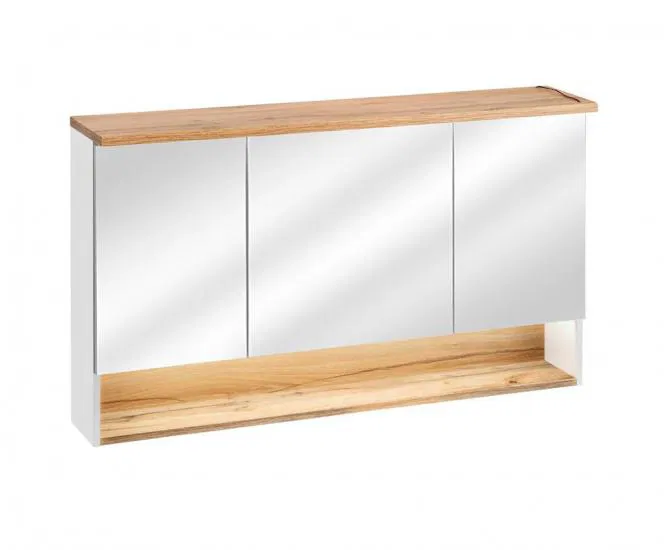 Zrkadlová kúpeľňová skrinka BAHAMA WHITE 120 cm