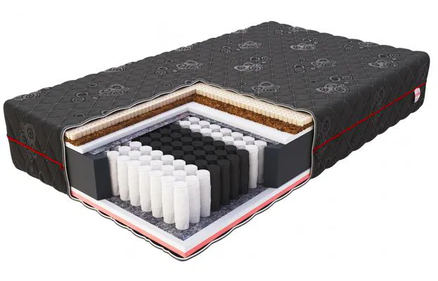 Taštičkový matrac BLACK MAX JACQUARD 80x200 cm s kokosom a latexom 26cm