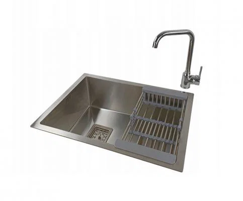 Oceľový drez OLAF + batéria STEEL OCEĽOVÁ 60,2 x 45 x 20cm