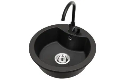 Granitový drez MILA + batéria DECO čierna