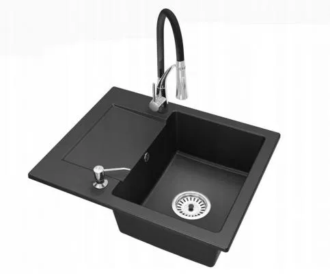 Granitový drez DON + batéria NEXO ČIERNA 46,5 x 57,6 x 17,4cm