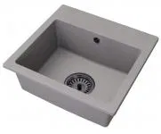 Granitový drez DON SIVÁ + čierny sifón 44,2 x 41,5 x 17,1cm