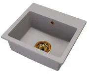 Granitový drez DON ŠEDÁ + zlatý sifón 44,2 x 41,5 x 17,1cm