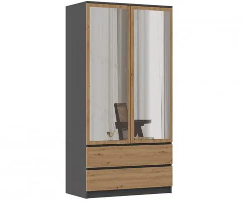 Skriňa Malwa SS-90L antracit/dub artisan