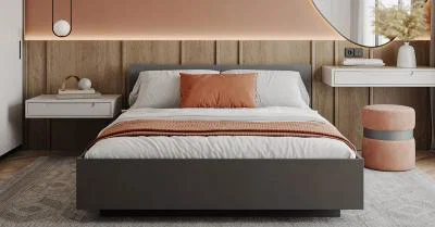 Posteľ PERU 120x200 cm zdvižný kovový rošt SIVÁ