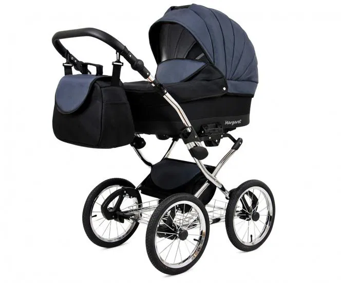 Kočík 3v1 BabyLux Margaret Exclusive Black Grey