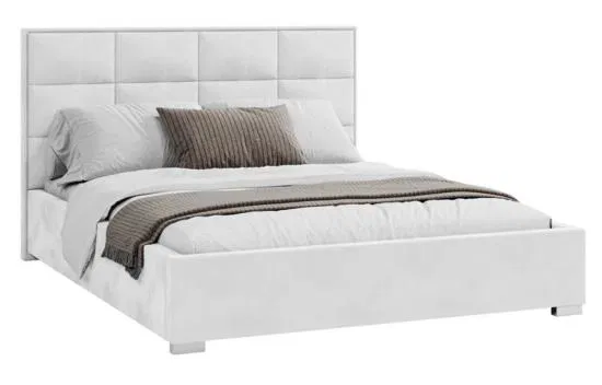 Čalúnená posteľ APOLLO 140x200 Biela Trinity s úložným priestorom kovový rošt