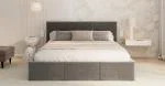 Čalúnená posteľ FRESIA 180x200 s kovovým zdvižným roštom GRAFIT