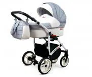 Kočík 2v1 BabyLux White Lux SILVER