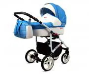 Kočík 2v1 BabyLux White Lux Ocean Blue