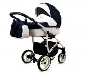 Kočík 2v1 BabyLux White Lux  Navy Blue