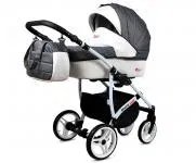 Kočík 2v1 BabyLux White Lux Grey Cubic
