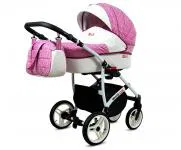 Kočík 2v1 BabyLux White Lux Dark Pink