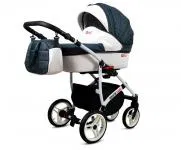 Kočík 2v1 BabyLux White Lux Dark Grey