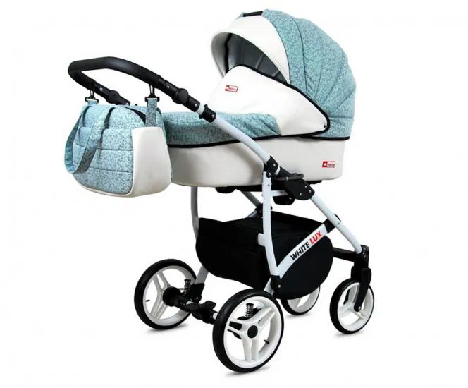 Kočík 2v1 BabyLux White Lux Bottle Green