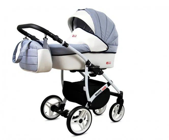 Kočík 3v1 BabyLux White Lux Sailor Blue