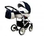 Kočík 3v1 BabyLux White Lux  Navy Blue