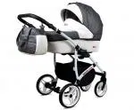Kočík 3v1 BabyLux White Lux Grey Cubic