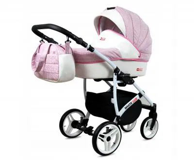 Kočík 4v1 BabyLux White Lux Sweet Pink