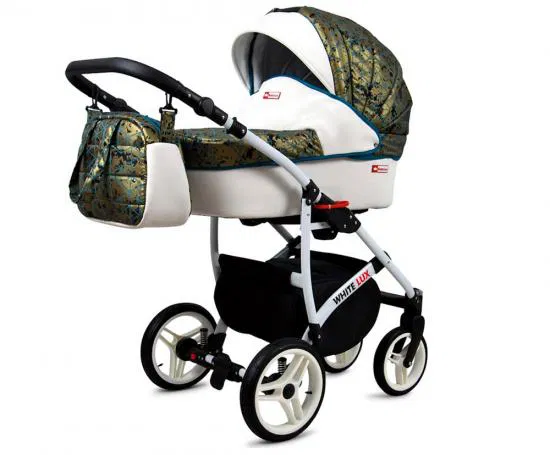 Kočík 4v1 BabyLux White Lux Gold Marble