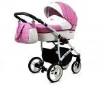 Kočík 4v1 BabyLux White Lux Dark Pink