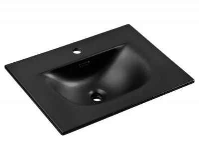 Zápustné keramické umývadlo SKY 60 cm, čierna-matná