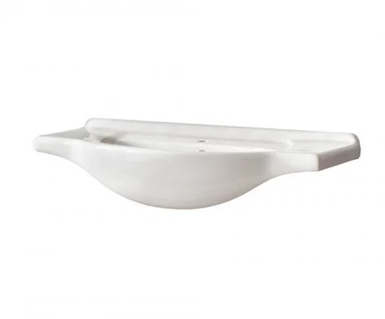 Zápustné keramické umývadlo 85 cm, biela-lesklá