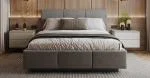 Čalúnená posteľ AVEIRO 90x200 s kovovým zdvižným roštom GRAFIT