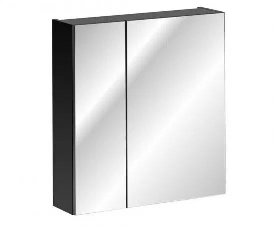 Kúpeľňová skrinka so zrkadlom SANTA FE BLACK 60cm